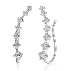 Clear Cubic Zirconia Long Ear Climber