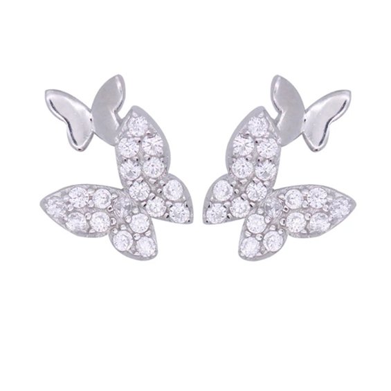 CZ Butterfly Studs * The Silver Cedar