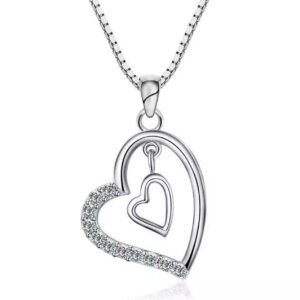 Double Negative Heart Pendant Necklace