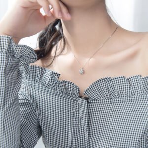 Rondelle Pendant Necklace - 925 with CZ