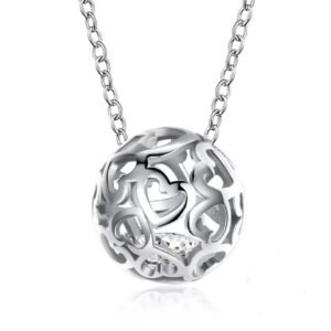 Delicate Heart Ball Pendant Necklace