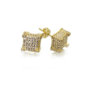 Micro Pave Square CZ Studs