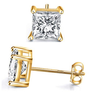 Square CZ Stud Earrings