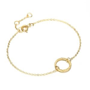 Stainless Steel “O” Charm Adjustable Bracelet