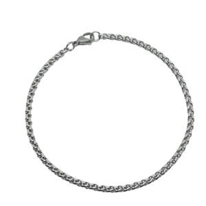 Stainless Steel Silver Wheat Chain Bracelet