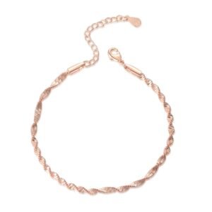 14K Rose Gold Twist Adjustable Bracelet