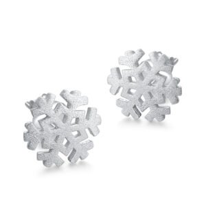 925 Sterling Silver Snowflake Minimalist Stud Earrings