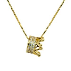 Crown and CZ Pendant Necklace