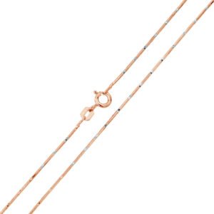 Sterling Silver 925 Rose Gold Plated 8 Sided Snake DC 025 Chain 0.8mm