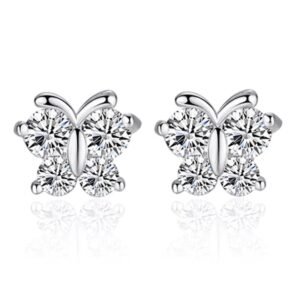 CZ Butterfly Stud Earrings