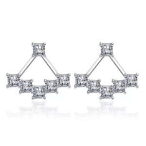 Geometric CZ Boxes Earring Jackets