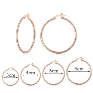 18K Gold Finished Hinge Hoop Earrings With Tension Closure