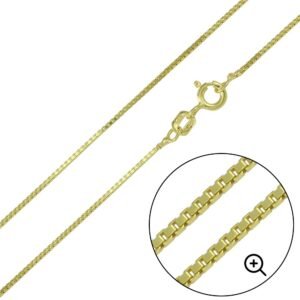 Sterling Silver 925 Gold Plated Box Chains 0.8mm