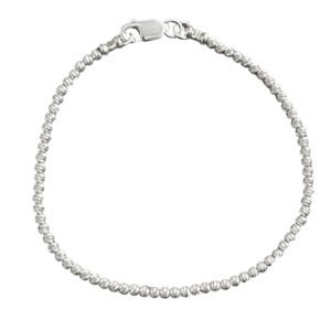 Minimalist 925 Sterling Silver Faceted Cut Bead Bracelet - Custom Length Orders