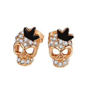 Rose Gold Sugar Skull Stud Earrings