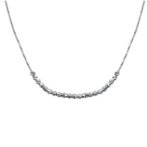 Delicate 925 Sterling Silver Faceted Bead Necklace