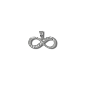 925 Sterling Silver Half-and-Half Infinity Pendant